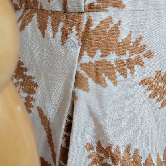 Roolee Midi Palm Leaf Beach Resort Boho Cotton Blend Linen Dress Size Small - Picture 4 of 14